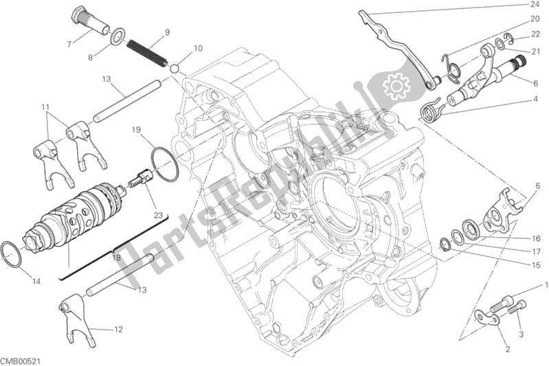All parts for the Gear Change Mechanism of the Ducati Diavel Xdiavel S Thailand 1260 2019